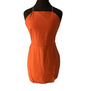 Donna Mizani Burnt Orange Pinafore Style Mini Dress